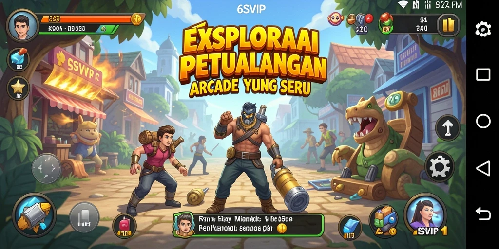 Screenshot gameplay 6SVIP menampilkan keseruan bermain Arcade yang penuh warna.