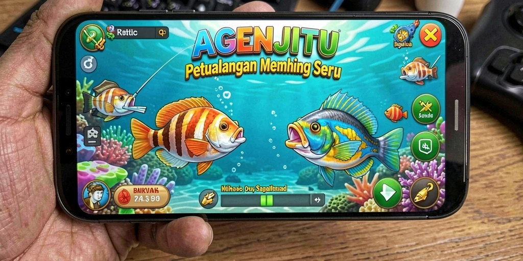 Tampilan gameplay yang mengasyikkan dari AGENJITU saat memancing.