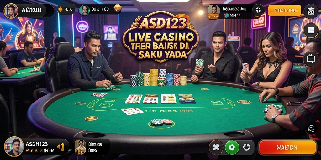 Tangkapan layar dari gameplay Live Casino yang mendebarkan di ASD123.