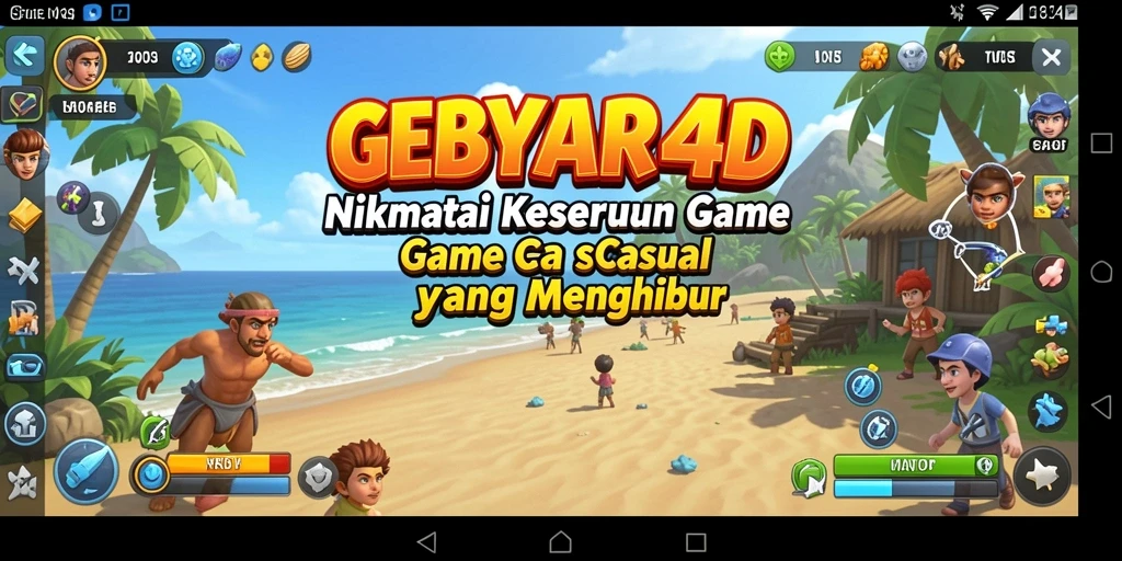Tangkapan layar gameplay GEBYAR4D yang penuh warna dan seru.