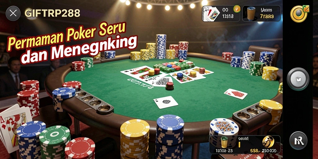 Screenshot utama gameplay Poker di GIFTRP288 yang menarik.