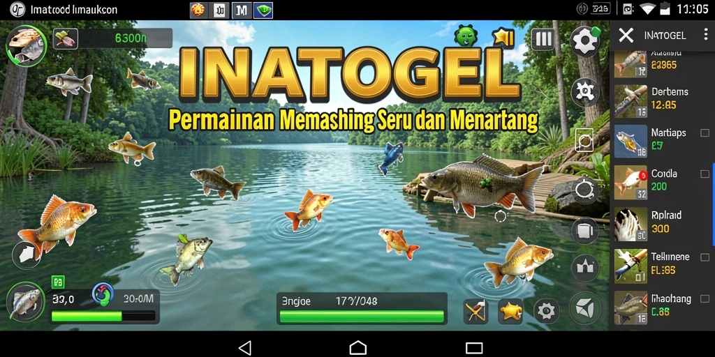Tampilan menarik dari gameplay memancing di INATOGEL.