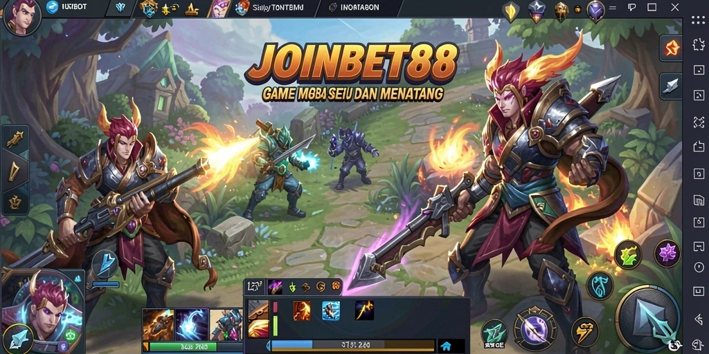 Screenshot gameplay seru JOINBET88 dengan aksi MOBA yang menegangkan.