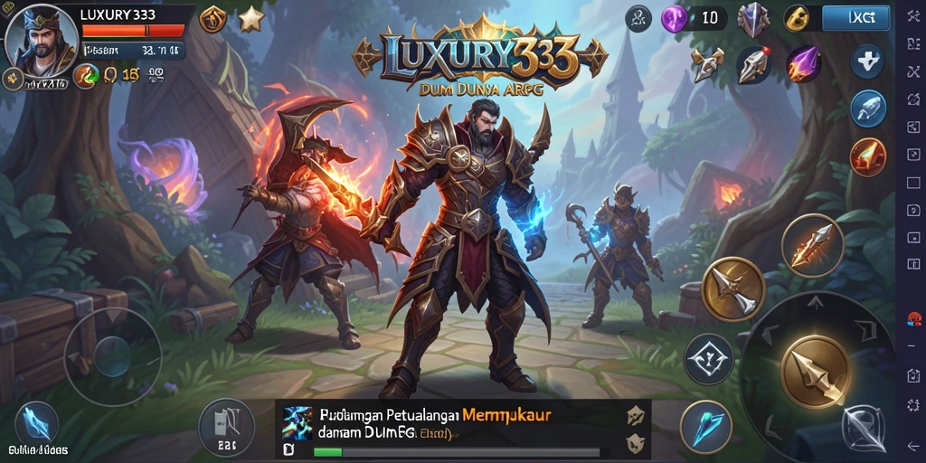 Screenshot gameplay LUXURY333 dengan pertarungan dinamis yang mengesankan.