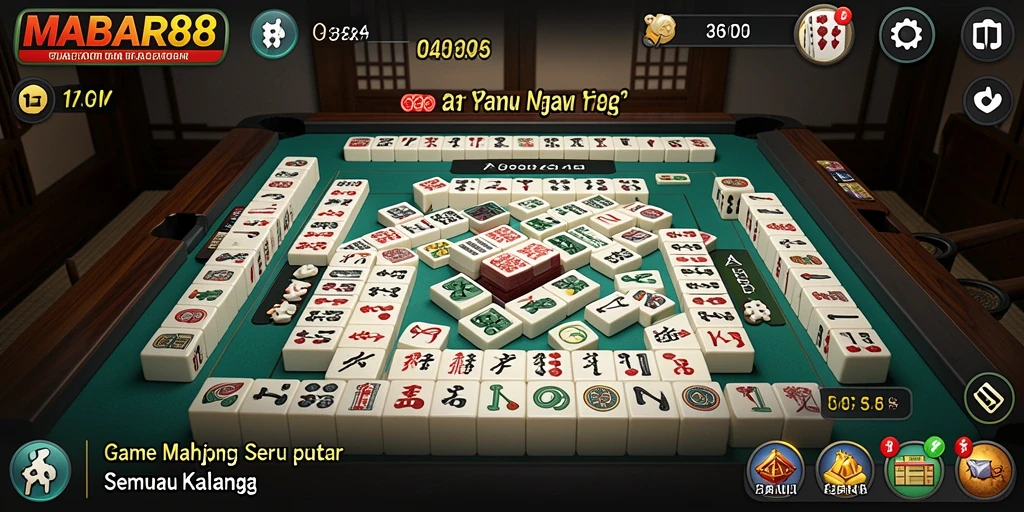 Tangkapan layar menunjukkan gameplay Mahjong yang menegangkan dan seru.