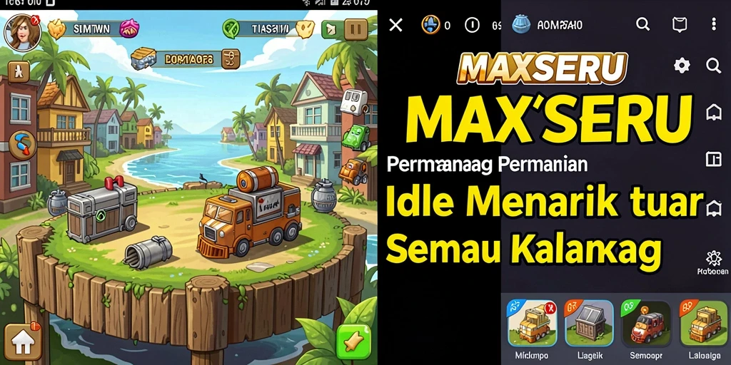 Tampilan gameplay <strong>MAXSERU</strong> yang seru dan penuh warna, cocok untuk penggemar game Idle.