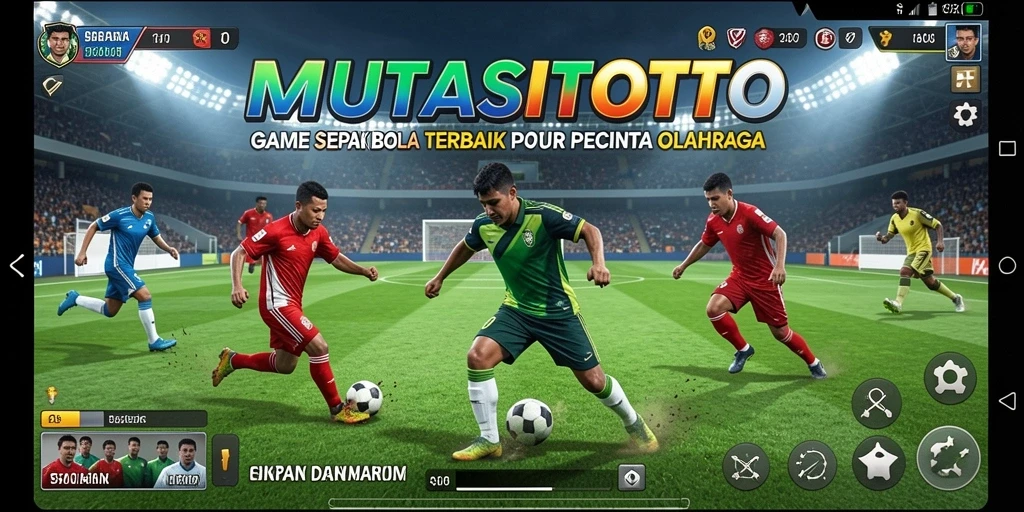 Gambaran mendebarkan dari gameplay sepak bola dalam MUTASITOTO.