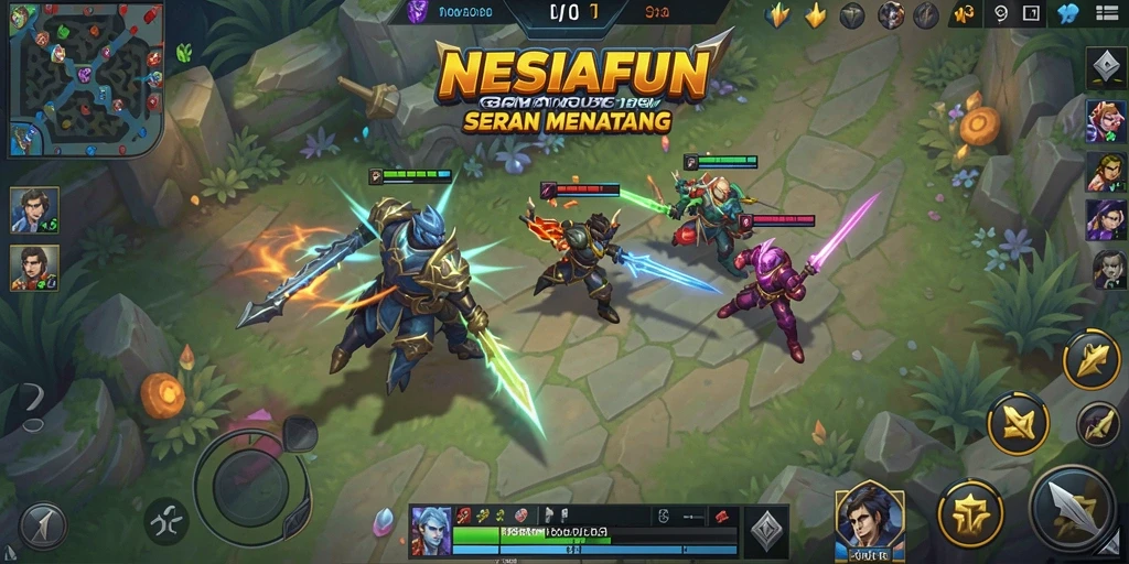 Screenshot gameplay NESIAFUN yang menegangkan saat pertempuran berlangsung.