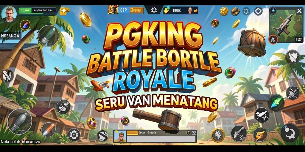 Tampilan seru gameplay PGKING dalam pertempuran Battle Royale.