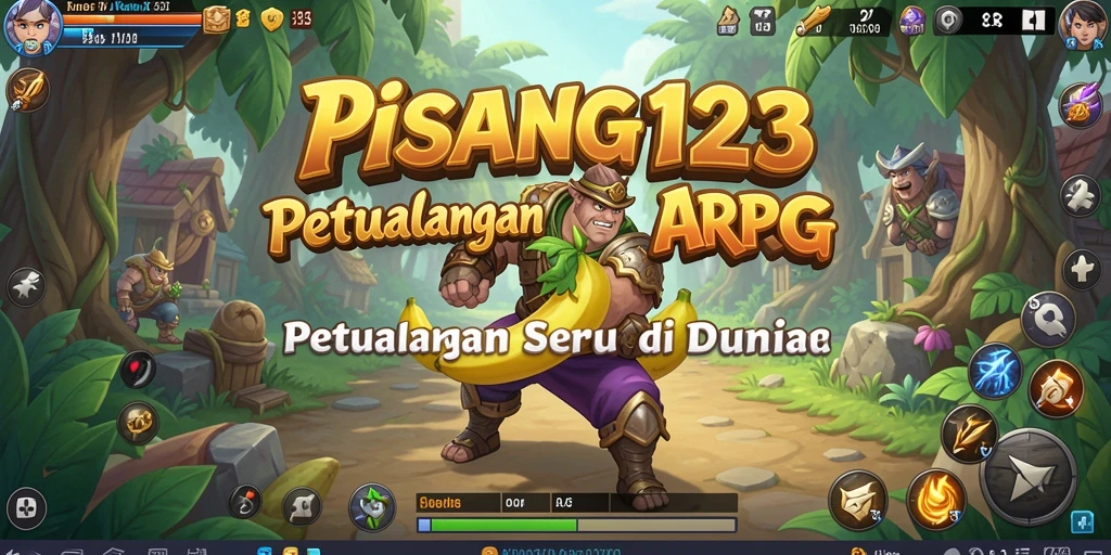 Gameplay PISANG123 menampilkan pertarungan epik melawan monster.