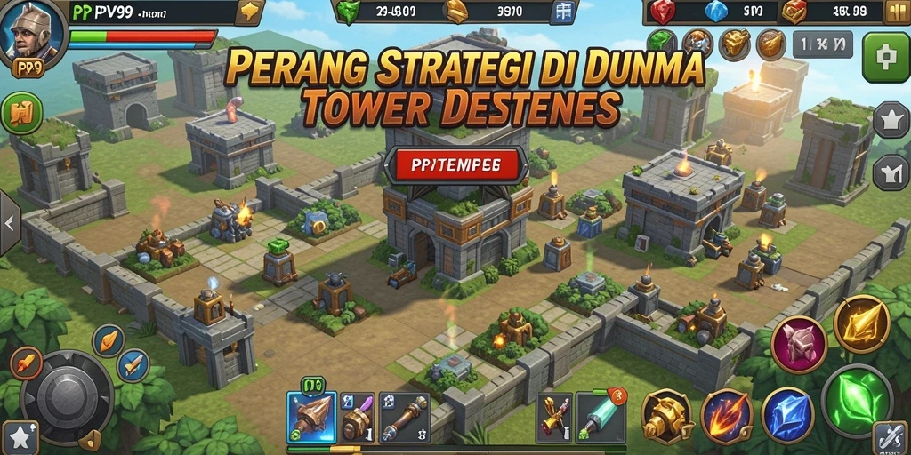 Tampilan gameplay PPV99 yang mendebarkan dalam pertahanan menara.