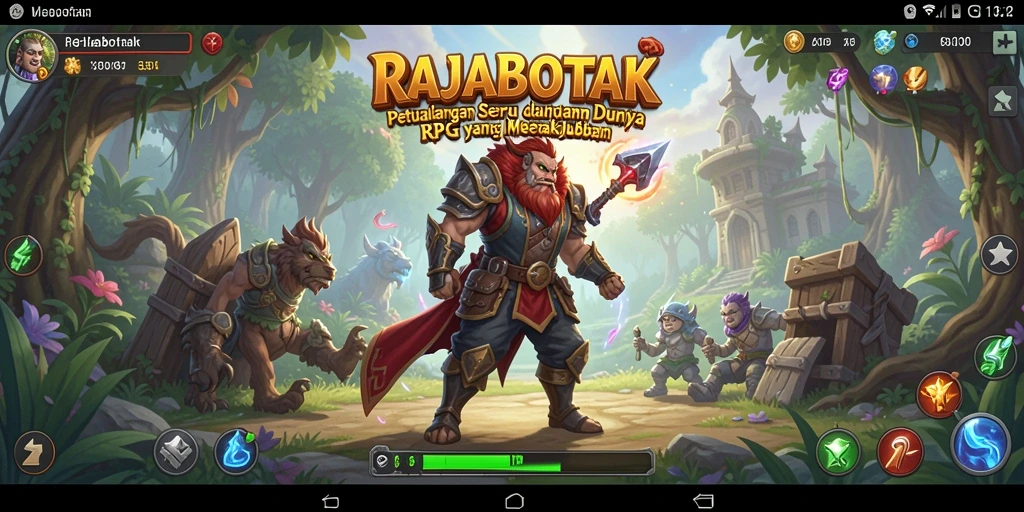 Tampilan gameplay epik RAJABOTAK dalam pertarungan RPG yang menantang.