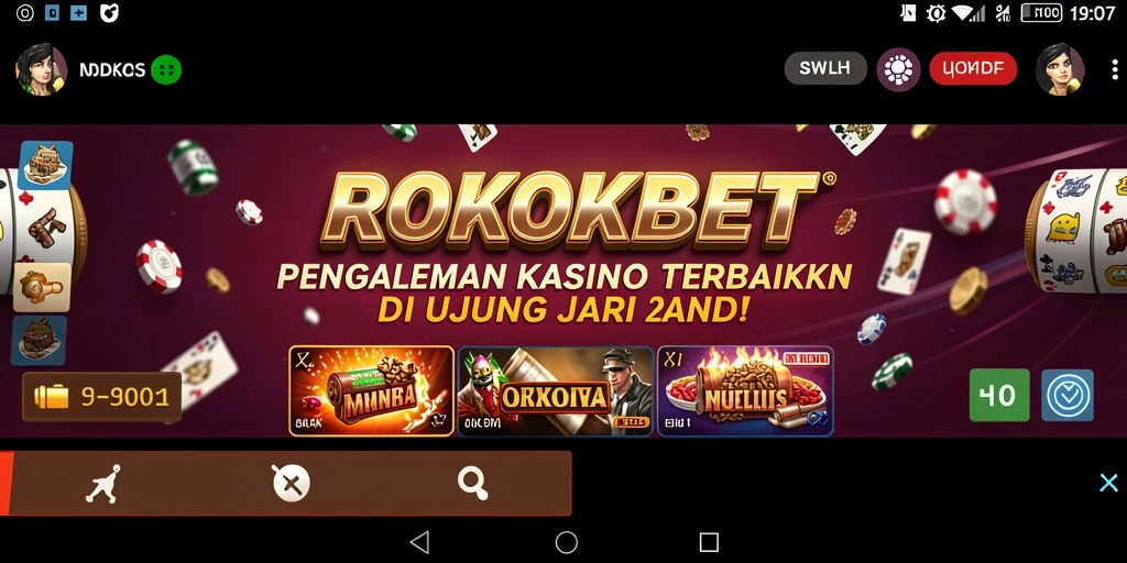 Tampilan gameplay menarik dari ROKOKBET di kasino digital.
