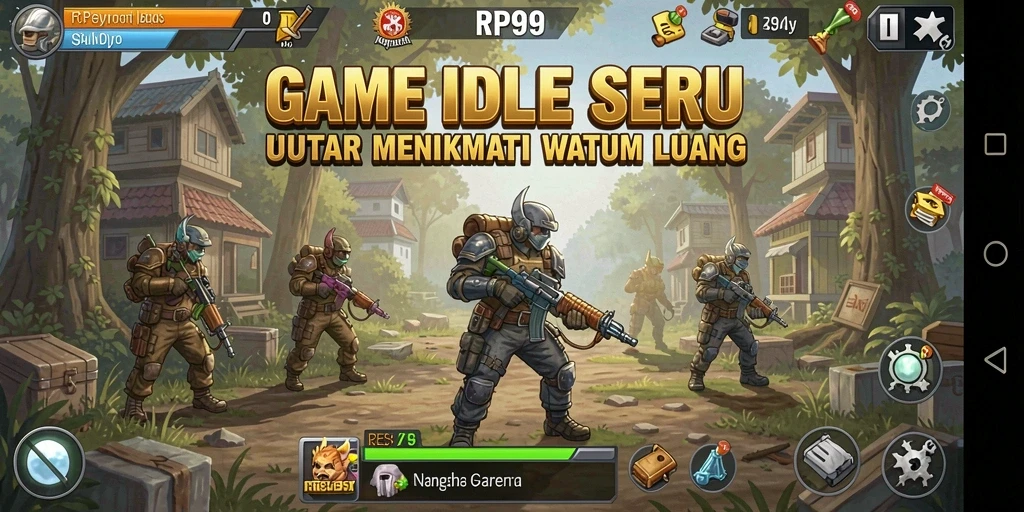 Tampilan gameplay RP99 yang menarik dengan elemen Idle yang seru.