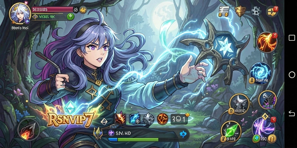 Screenshot utama RSNVIP7 menampilkan pertarungan karakter anime yang epik.