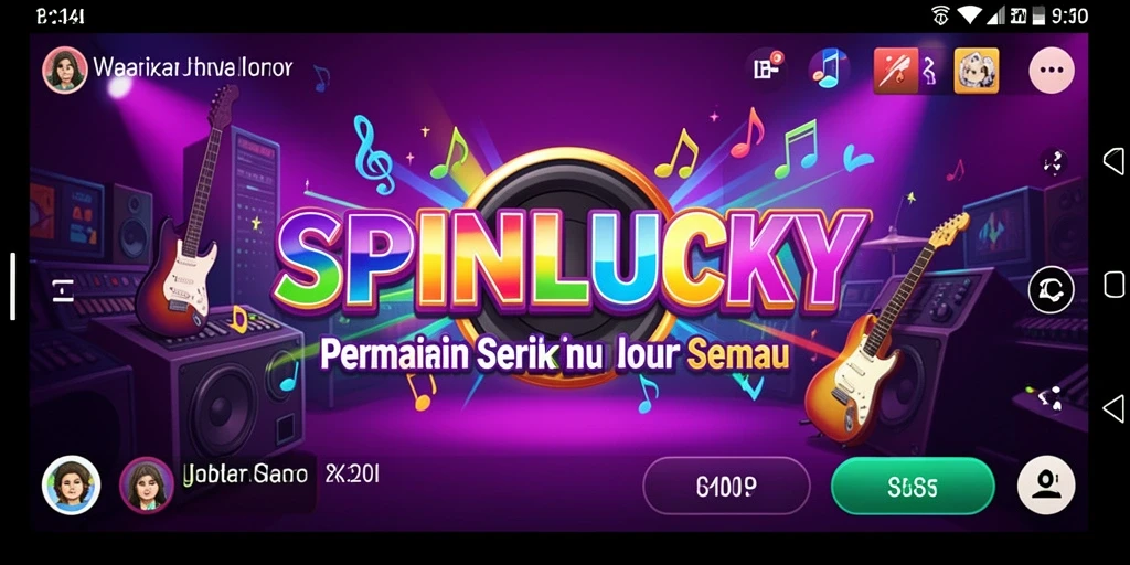 Tampilan gameplay SPINLUCKY yang penuh warna dan menarik.