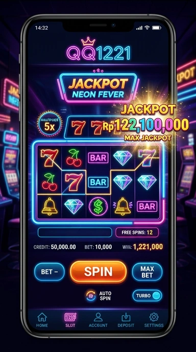 Tampilan utama aplikasi qq1221 yang menarik.
